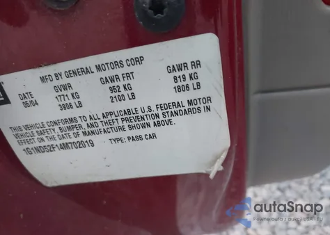 2004 Chevrolet Classic z USA, uszkodzony, nr VIN 1G1ND52F14M702019